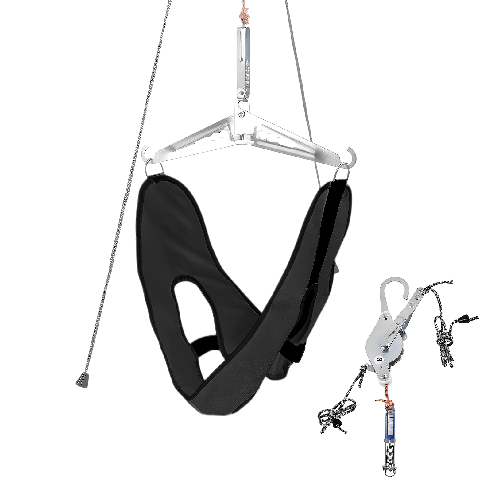 Professional Cervical Neck Traction Device with Dynamometer - Adjustable Home Neck Stretcher, Gear System for Automatic Locking (No Weights), Relieves Pain, Portable for Home & Travel Use