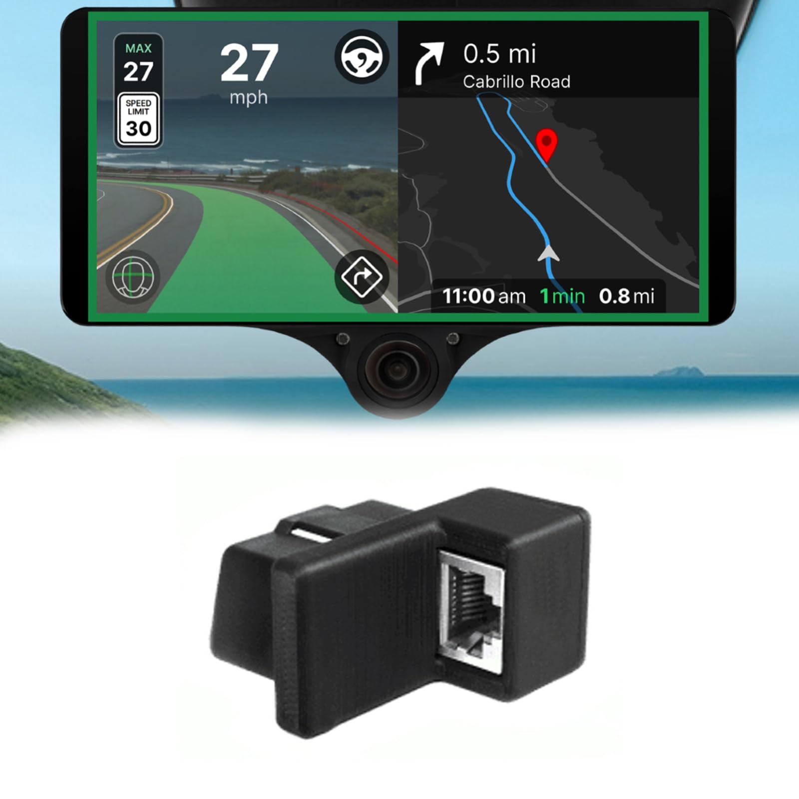 OBD Power Adapter Compatible with Comma 3X Replacement On-Board Diagnostic Part Processor Control Camera Adapter Autopilot Openpilot Accessories