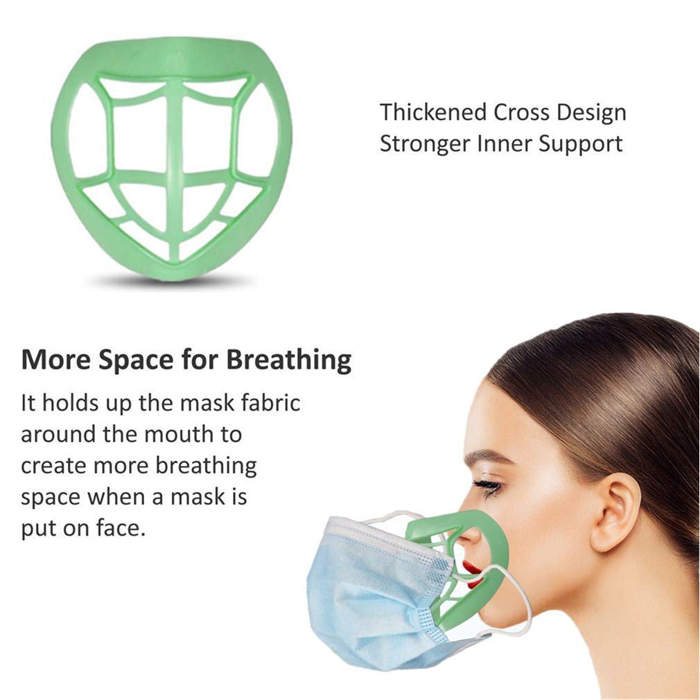 Ulalaza 9Pcs Soporte de máscara 3D Protección de lápiz Labial Máscara Facial Marco de Soporte Interno Más Espacio para una respiración cómoda