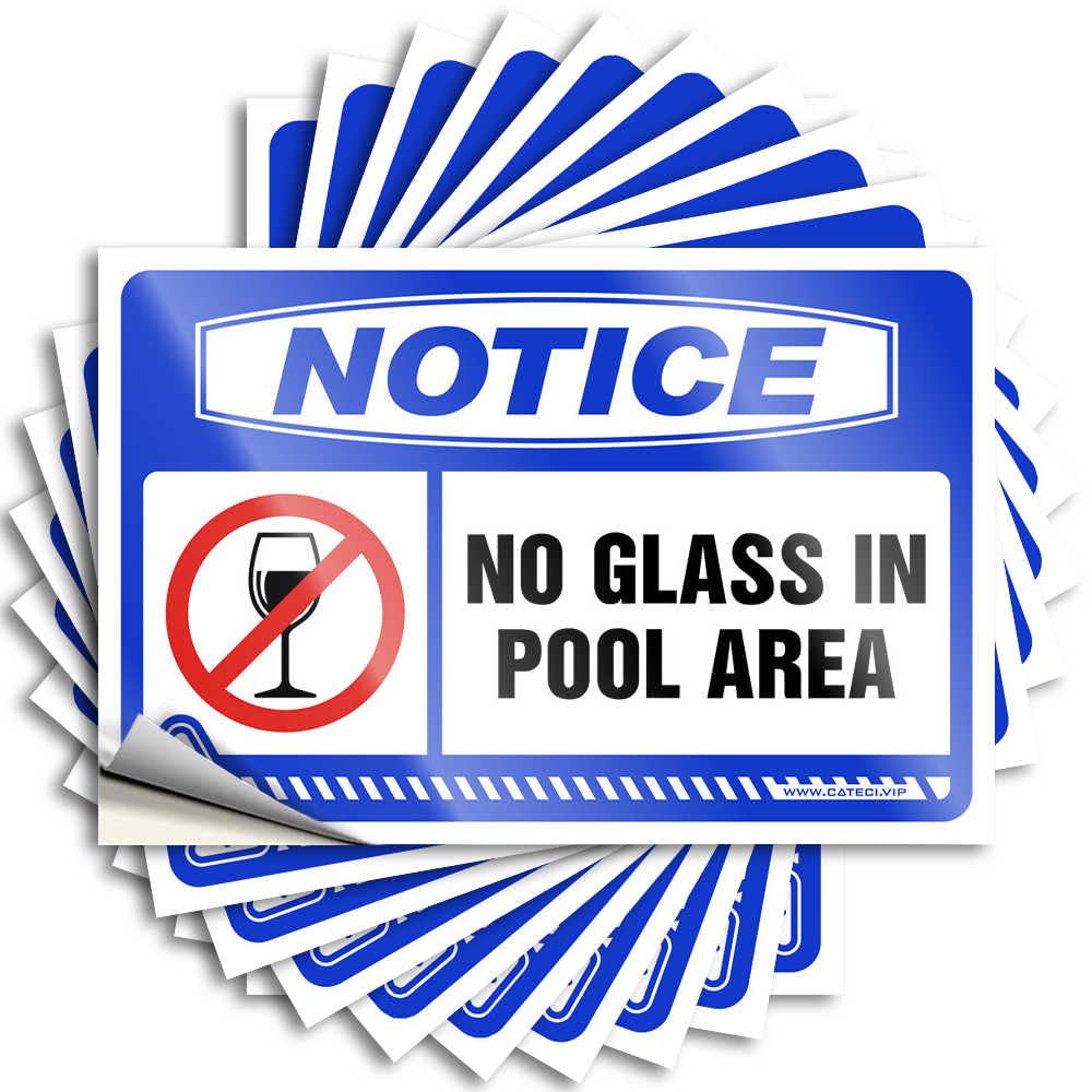 Funny Bar Decor, Stickers Funny Water Quote Stickers, High No Residue Decals for Luggage | Diatomaceous Party Favor Custom Notice No Glass in Pool Area(12X18CM)