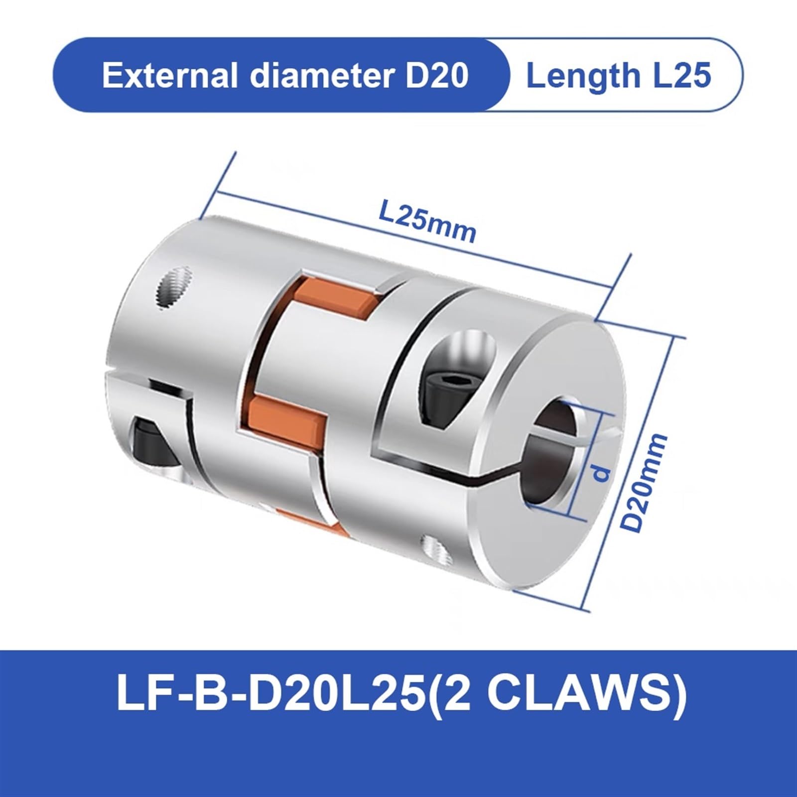 Giunto Elastico D20L25 Giunto Flessibile Prugna for Motori industriali Passo-Passo Accoppiatore avviamento elettronico Accoppiamento Albero Stampante 3D 4mm 5mm 6mm 8mm 10mmOD20