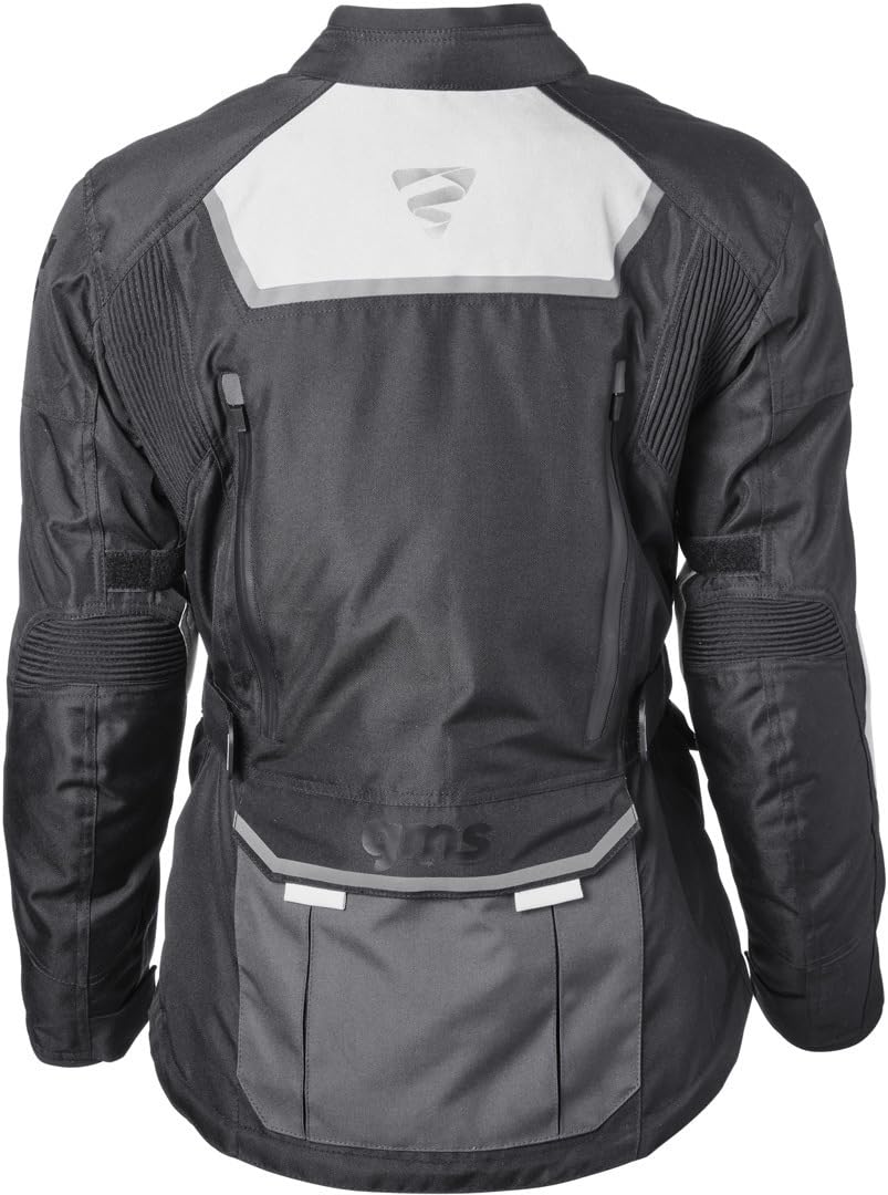 GMS Twister Neo imperméable à l’eau dames moto textile veste, noir/gris/blanc, 5XL