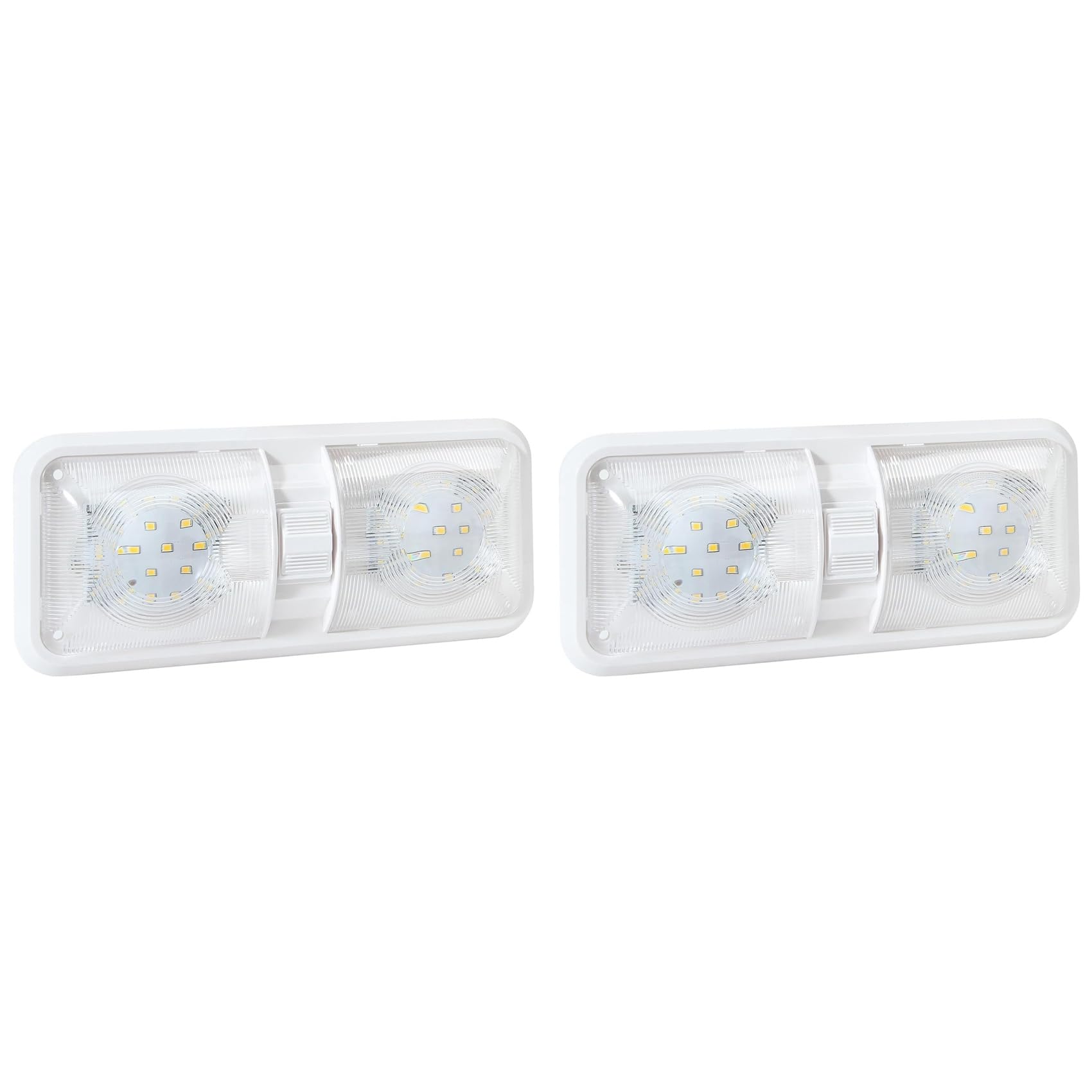 Jnchdghwa 2X RV Light, 12V LED Lights 700LM, 8W Lights, Ceiling Double Dome Light Fixture Interior Lighting