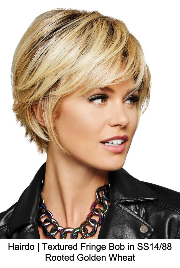 TEXTURED FRINGE BOB Heat Friendly Synthetic Wig by Hairdo, 3PC Bundle: Wig, 4oz Mara Ray Enriched Shampoo, and 19 Page Belle of Hope Guide (R10)