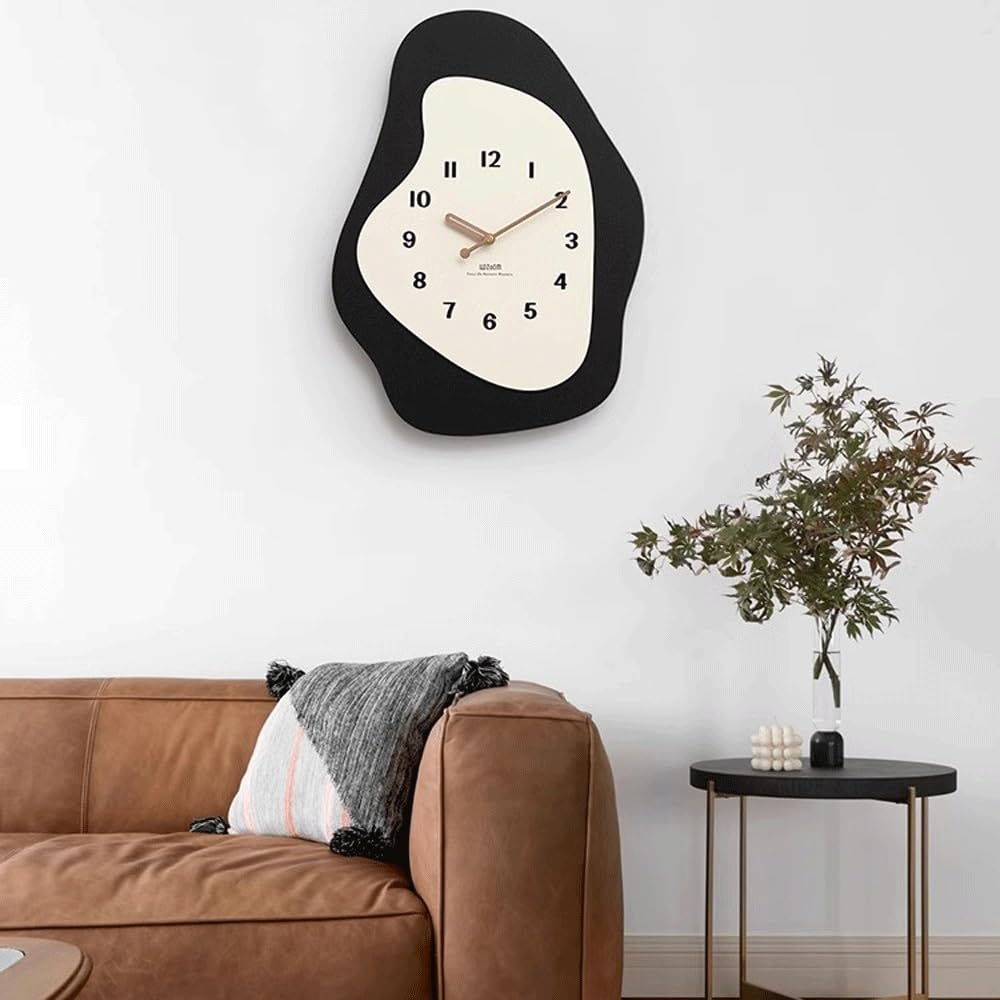 Reloj Cocina Reloj de Pared Simple Madera Doble Cara for Uso doméstico(Grey,Pequeño)