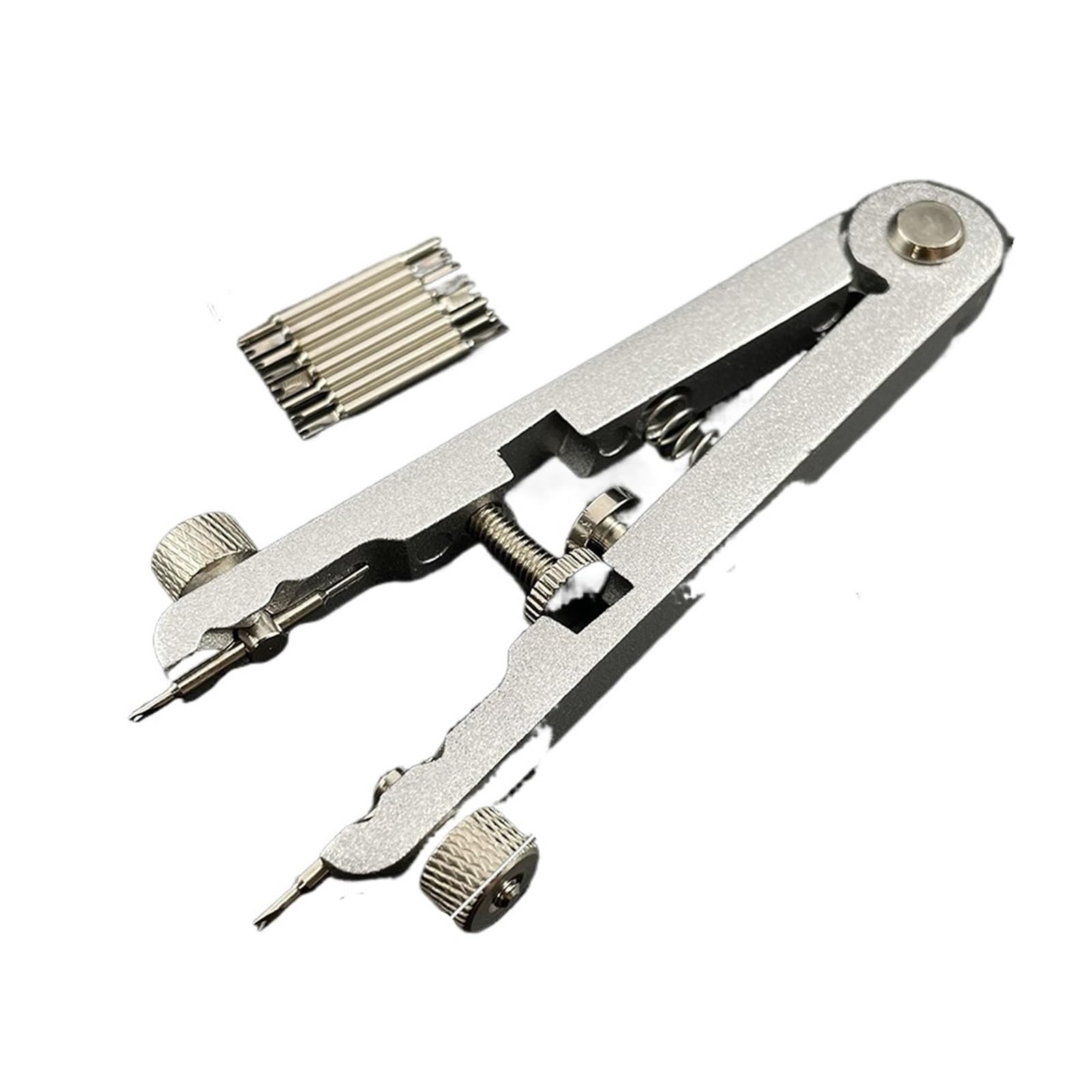 Kit de reparación de reloj, 6 piezas, herramienta de extracción de reparación de aleación de aluminio, 10 pines, barra de resorte, alicates, removedor de pulsera, correa de reloj, ajustador en