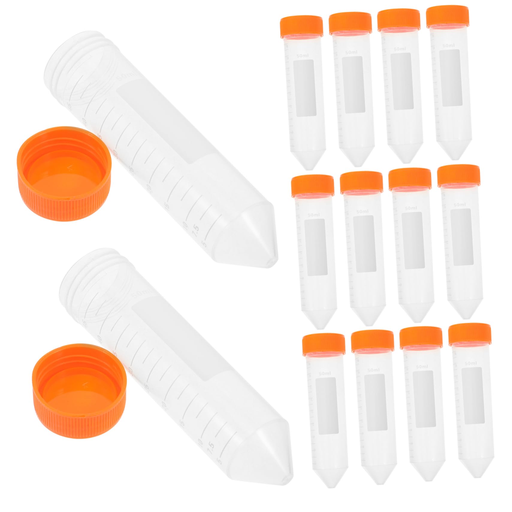 5 Sets Reagenzgläser in Laborqualität 50 Ml Konische Kunststoffröhrchen Auslaufsichere Aufbewahrungsfläschchen Für Die Forschung 25 Stück * 5