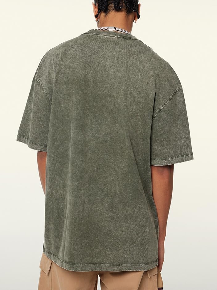 3 Pcs Men's Oversized Cotton Summer T-Shirts - Vintage Baggy Tee Loose Fit Short Sleeve T-Shirts Casual Streetwear - Image 3