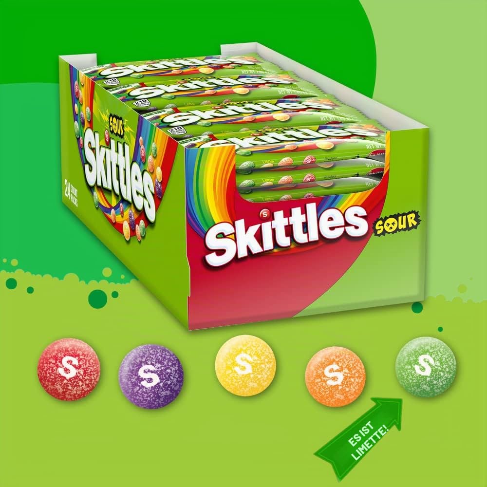 Skittles Mundgerechte Saure Bonbons, 51 Gramm (Packung mit 24)