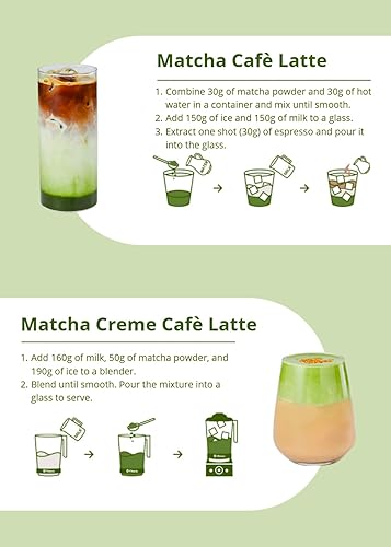 Miniatura 7 de Korean Food Jeju 20 Matcha Powder (1 paquete, 3.5 onzas), Jeju Sweet Green Tea Latte Mix en polvo, bebida instantánea estilo café, bolsa resellable