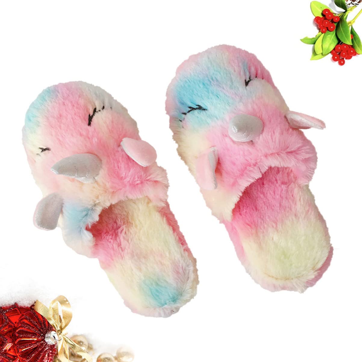 GALPADA 2 Pz Ciabatte in Cotone Unicorno Soffici Pantofole Per Ragazze Ciabatta Da Bambina Pantofole Per Bambini Morbide Invernali Per Bambini Ciabbatte Tromba Da Donna Morbido