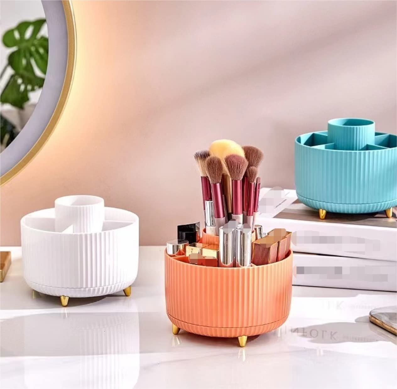 Organizador Cosméticos Organizador de Maquillaje Caja De Almacenamiento De Cosméticos De Plástico, Acabado De Escritorio, Caja Versátil Para El Hogar, Organizador De Maquillaje Estante de Maquillajes