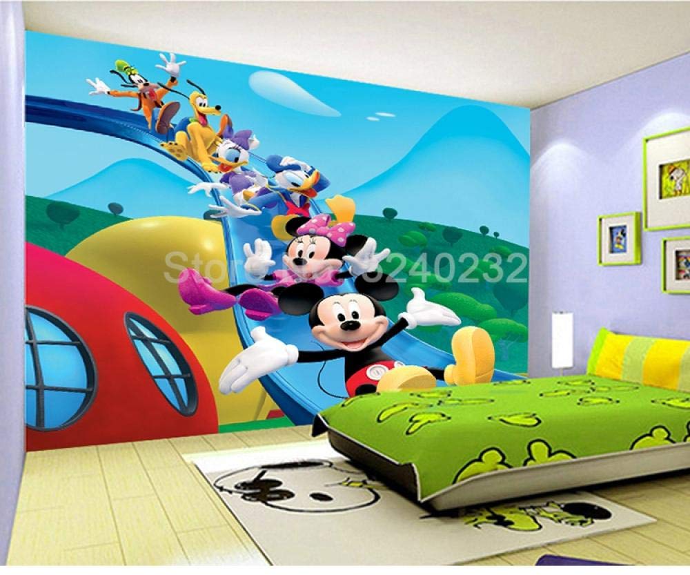 Dessin animé ours 3D géant en peinture murale 200x140 cm