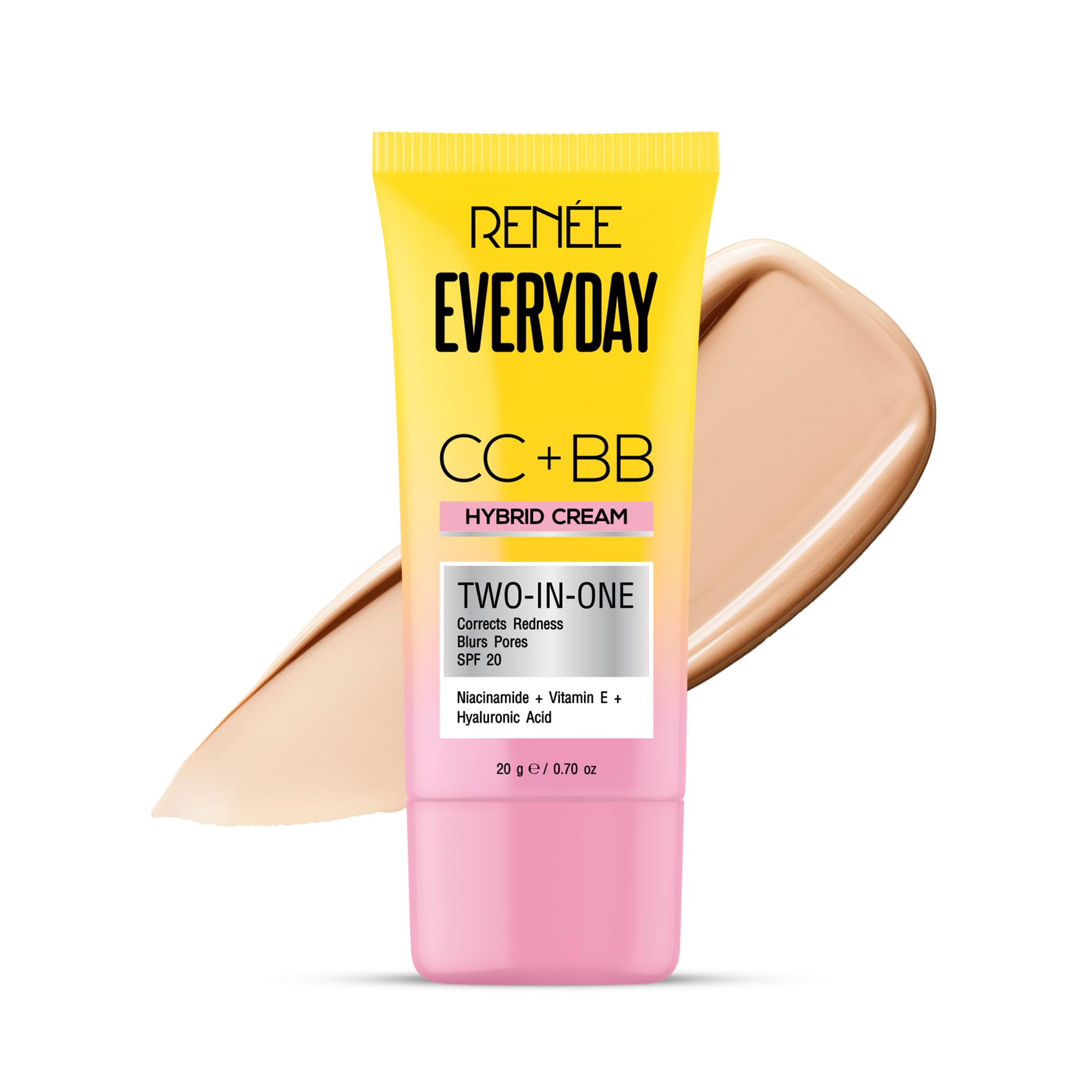 RENEE Everyday CC + BB Hybrid Cream With SPF 20 - Butter Vanilla| Corrects Redness, Blurs Pores, Refines Skin Tone, Hydrates Skin | With Niacinamide | Lightweight, Buildable Coverage | 20 g-picture-30
