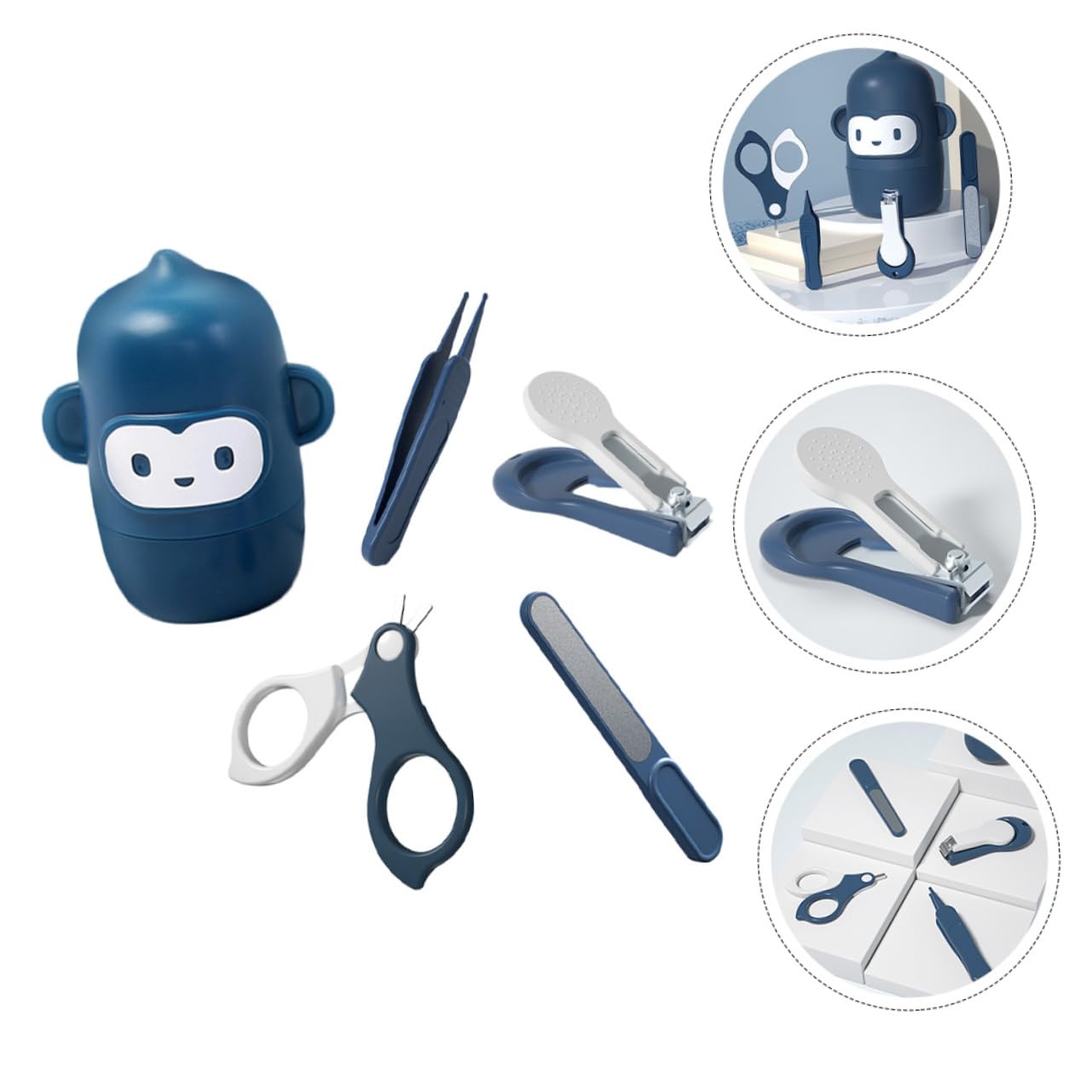TOYANDONA 2juegos Cortauñas Para Bebés Kit De Tijeras Cortador Uñas Almacenamiento Estuche Para Recién Nacidos y Mamás