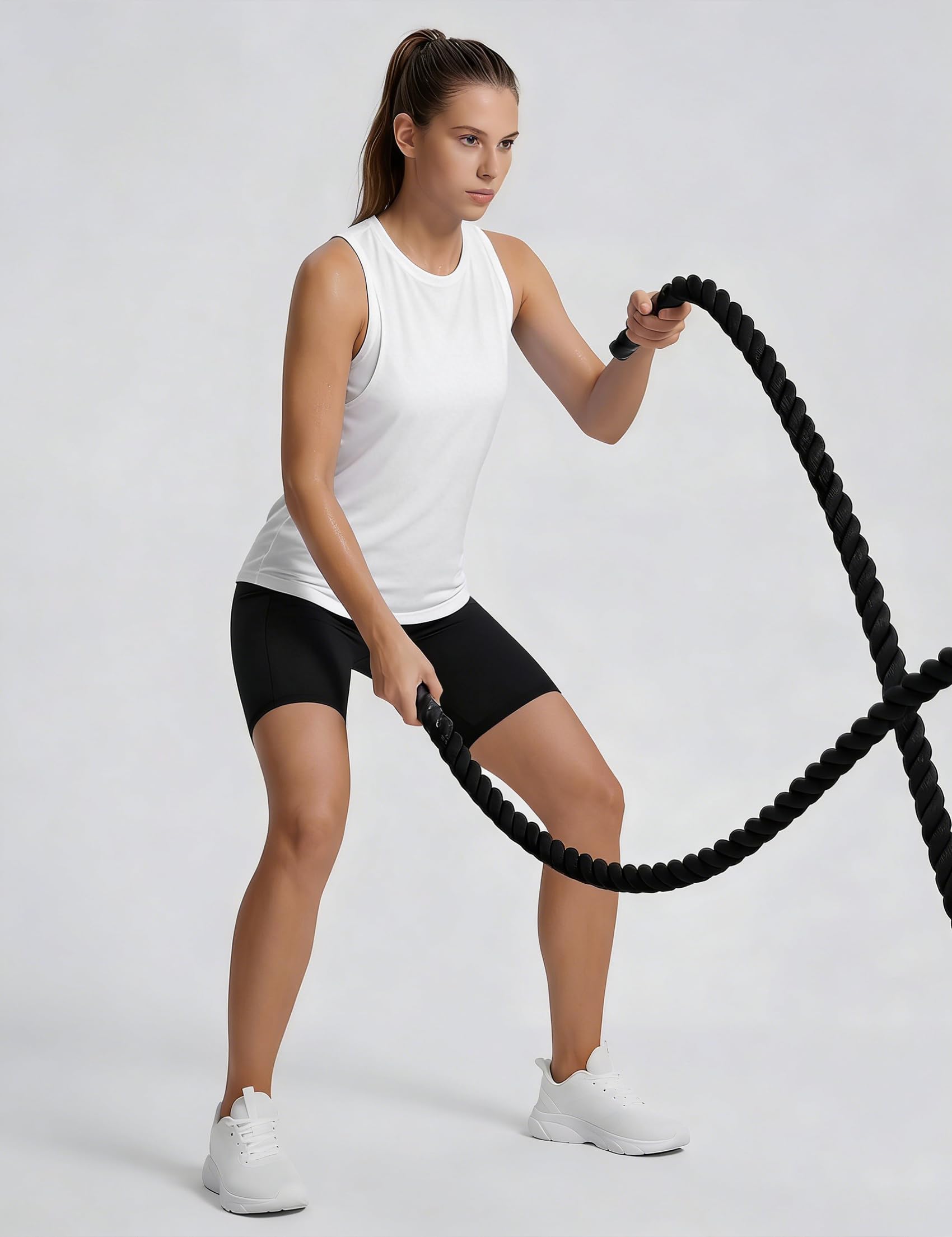 Camiseta Deportiva Mujer de Tirantes sin Mangas con Malla Transpirable Ligera para Fitness Yoga Running S-3XL