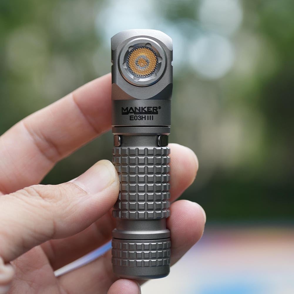 【マンカーライトE03H Ⅲ ビーズブラストチタン】Mankerlight 新品 Amazon.co.jp: Manker E03H III チタン合金 1200ルーメン、6500K