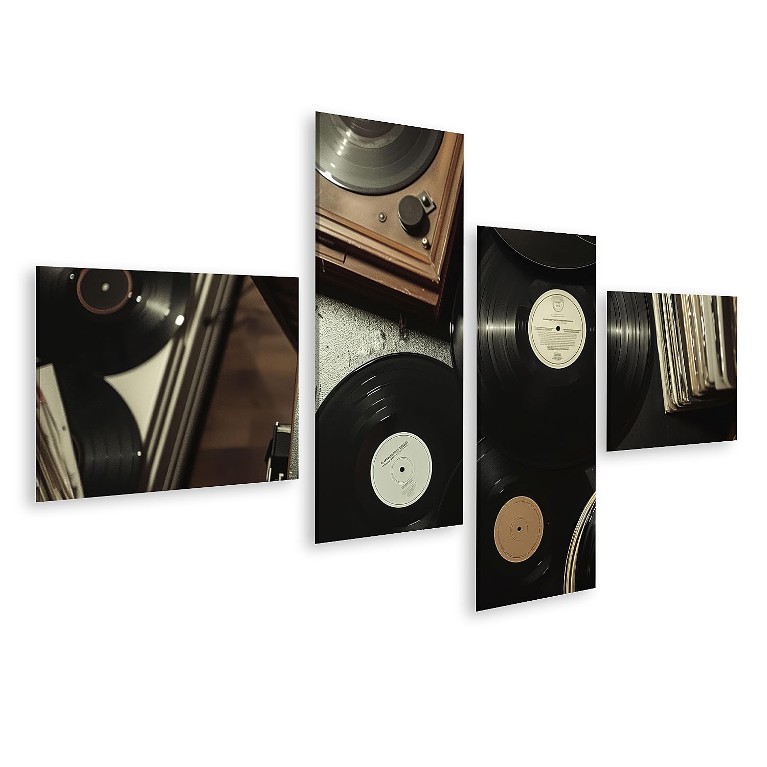 islandburner Immagine su tela Vecchie dischi e giradischi nella collezione per soggiorno amanti della musica negozio di musica immagini murali poster