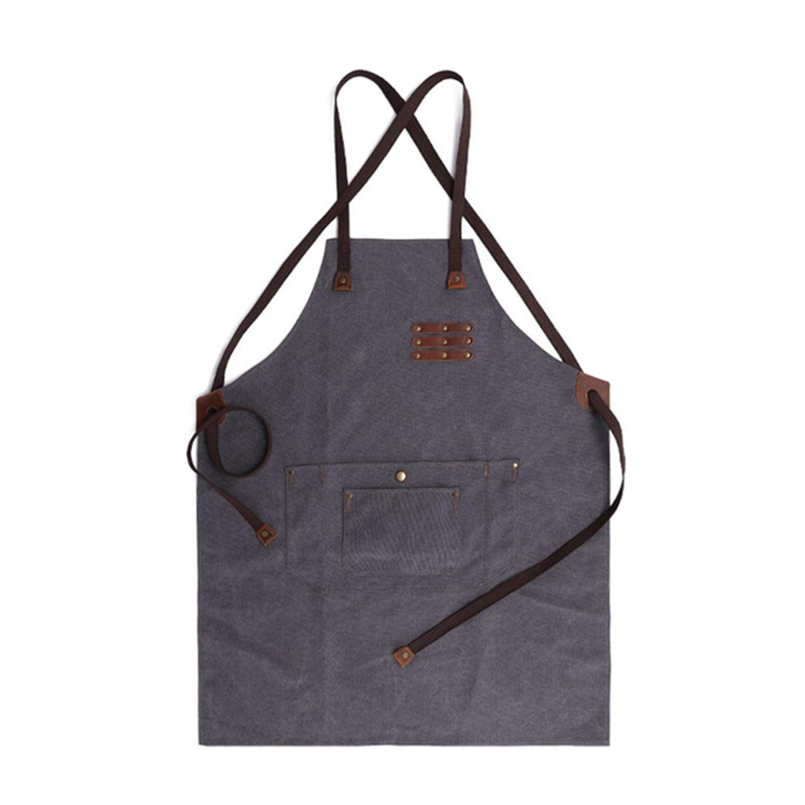 Fartuch szefa kuchni ， Fartuch Denim Bib Fartuch warsztatowy, fartuch narzędziowy, fartuch warsztatowy do obróbki drewna, grube płócienne fartuchy robocze dla mężczyzn, regulowane