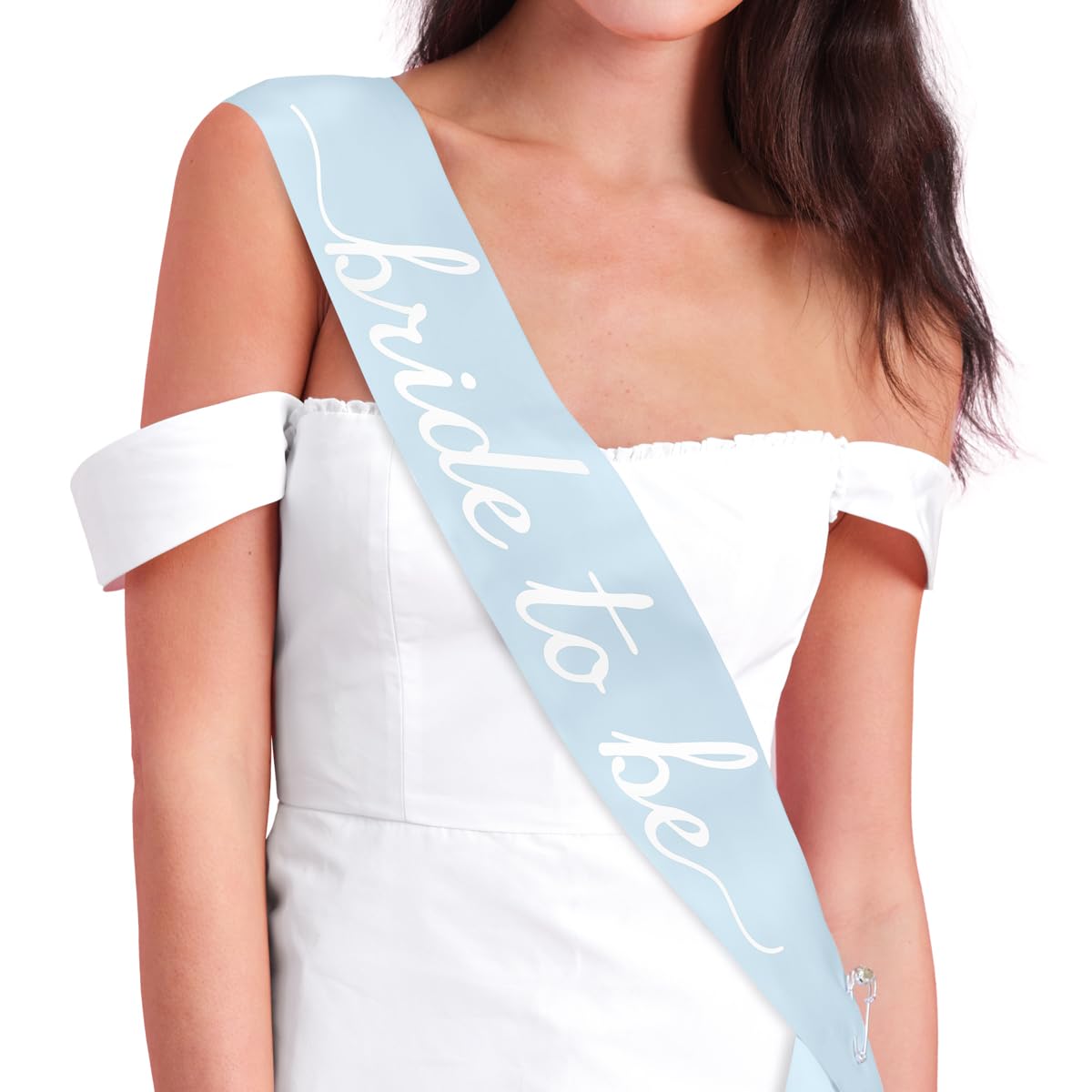 xo, Fetti Banda azul de novia para ser | Accesorio de despedida de soltera, accesorio de despedida de soltera, decoraciones de fiesta de Bach, regalo de dama de honor, suministros de fiesta de