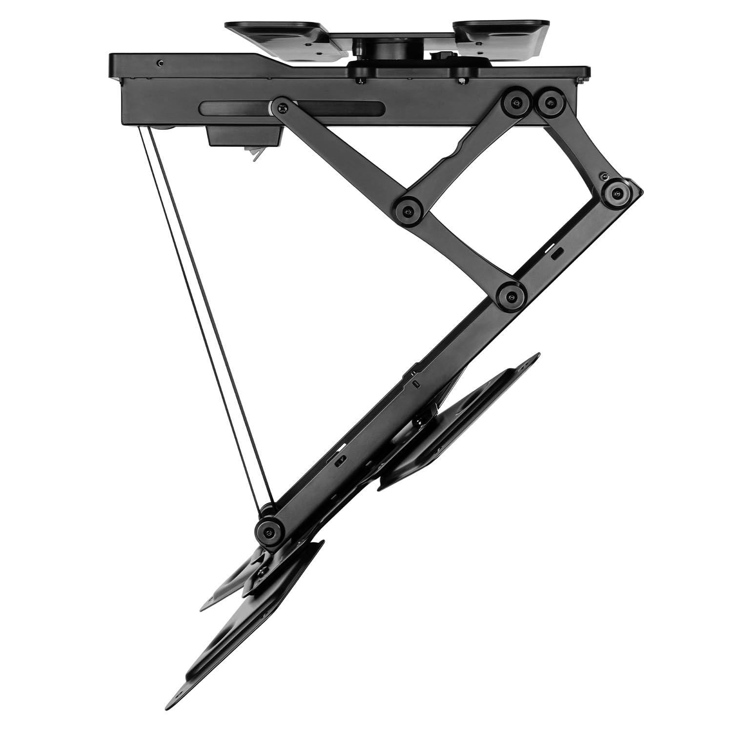 Maclean Elektryczny uchwyt sufitowy do telewizora 23"-65" | zmotoryzowany i składany | aplikacja TUYA i pilot zdalnego sterowania | nośność 30 kg | wychylny ± 90° | kąt nachylenia 0° do -75° | VESA