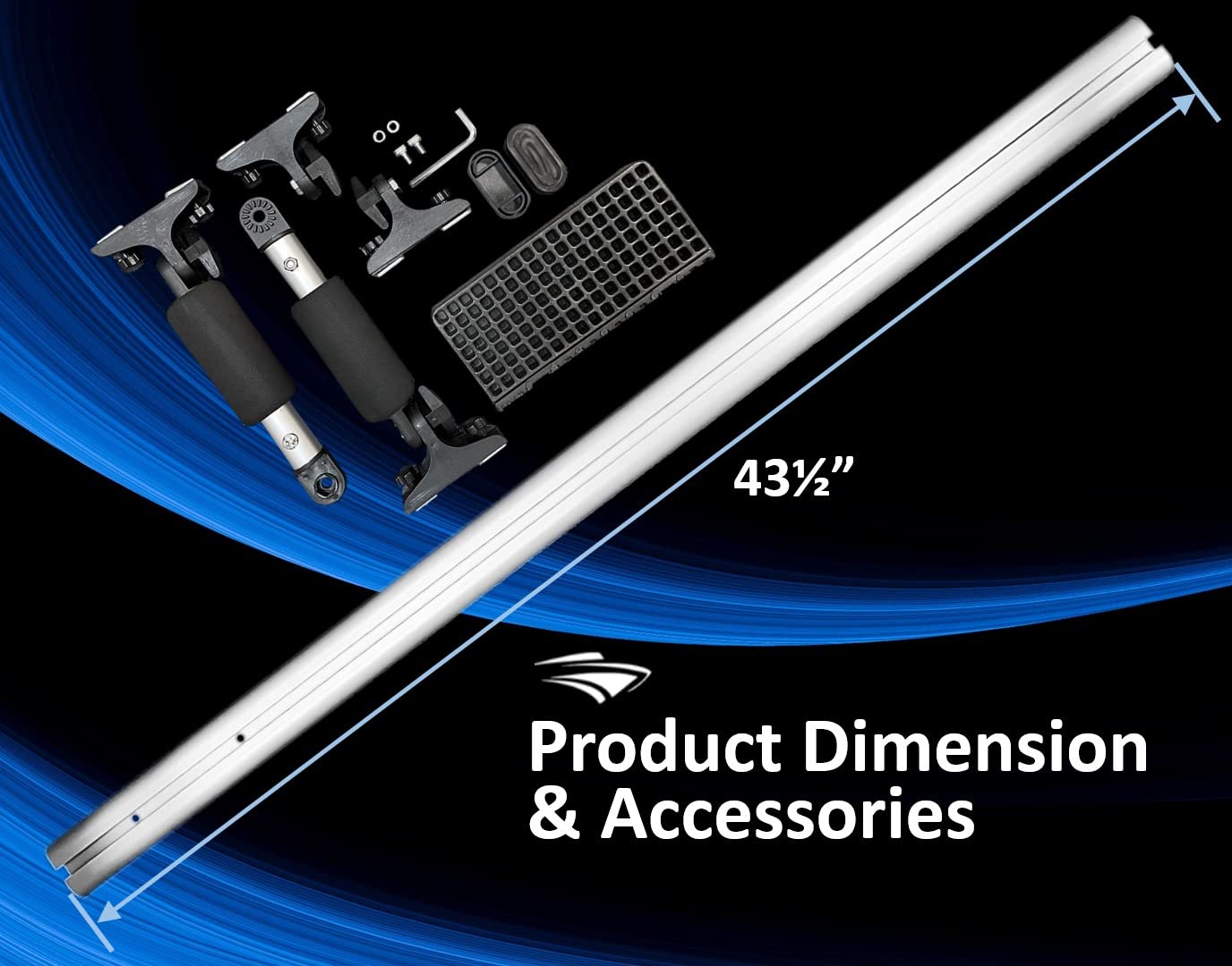 Pactrade Marine Trolling Motor Rack Fishing Kayak Trolling Motor Mount Universal Scupper Holes 43.5