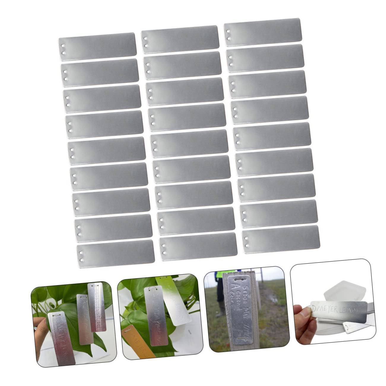 100 Set Etichette Metalliche per Piante da Targhette Identificative per Etichette Impermeabili per Giardinaggio e Decorazioni Utilizzabili Famiglia e