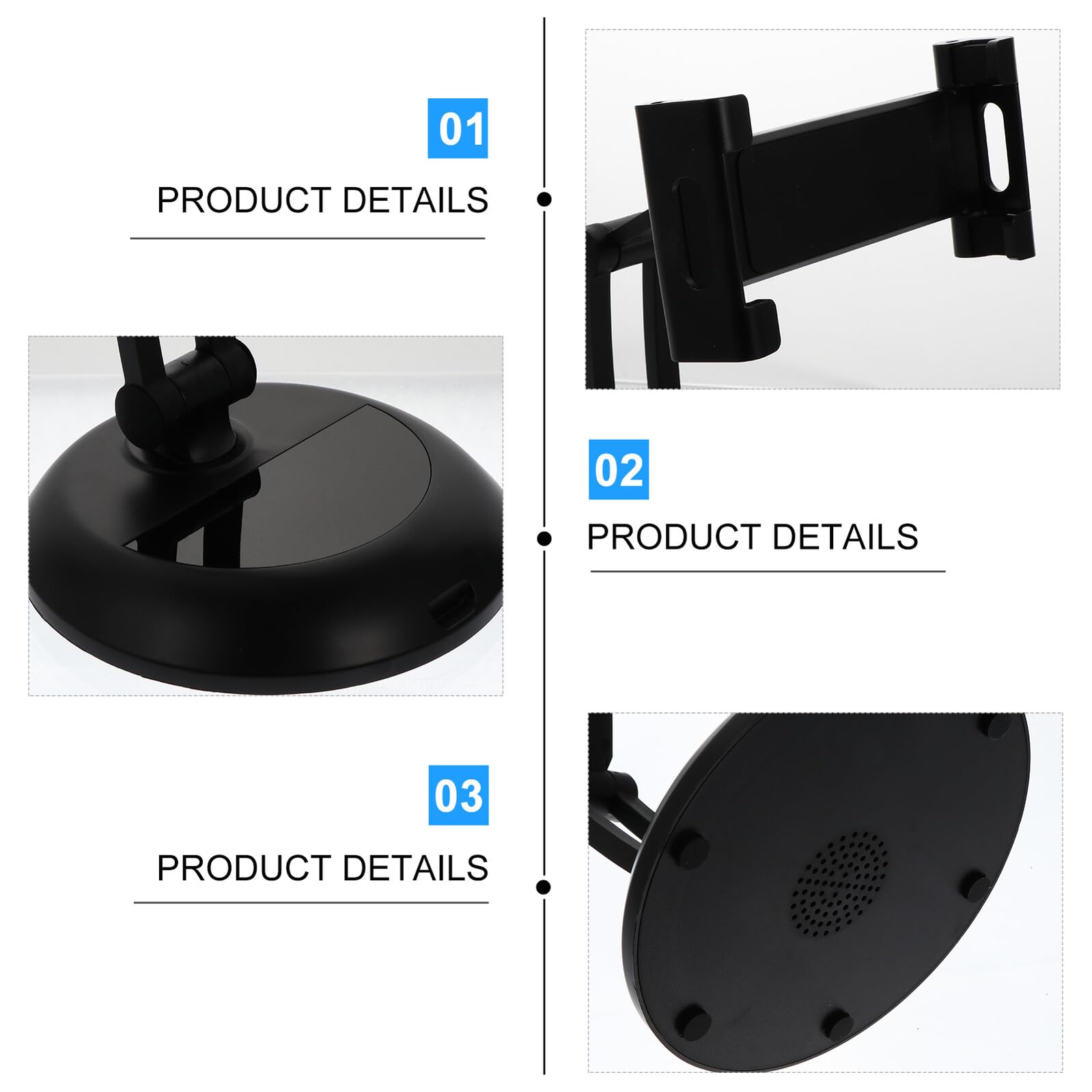 Verstellbarer Tablet Ständer aus Metall Klappbar Desktop Telefonhalterung für Online Unterricht und Ergonomisches Lernen rutschfest Schwarzer Tablet Halter