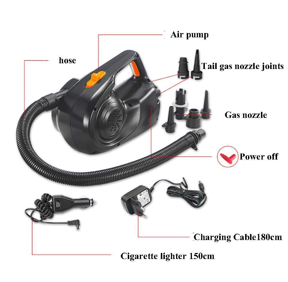 Multifunzione Pompa di Materasso ad Aria elettrica Pompa di Materasso ad Aria Pompa lhzhh Portatile Gonfiabile Gonfiatore di Viaggio gonfiatore per, Piscine, Barche, zattera