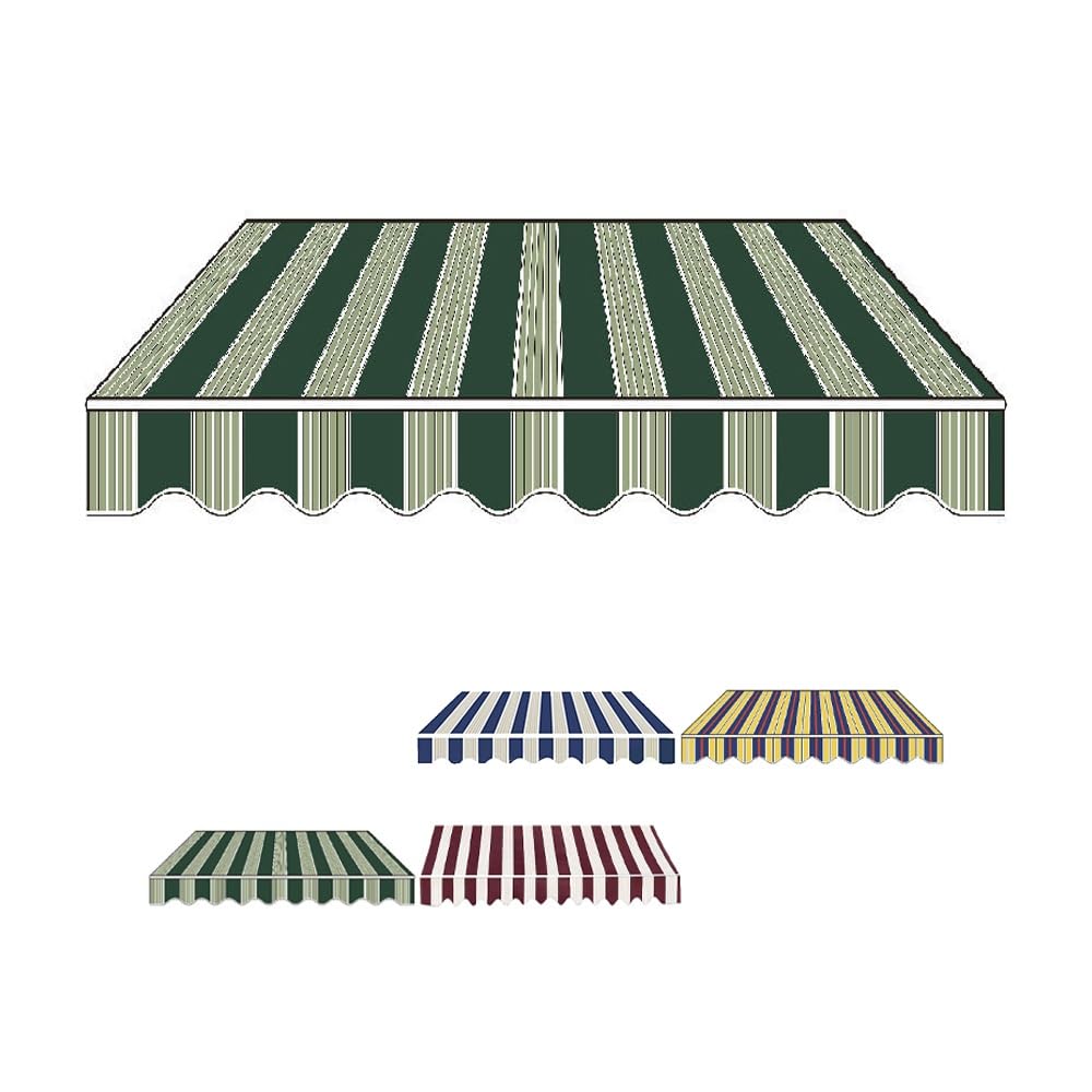 4 x 3 m ning tessuto per patio impermeabile copertura solare tela di ricambio manuale retrattile ning panno in poliestere (verde 16,5 x 6,5 ft/5 x 2 m)