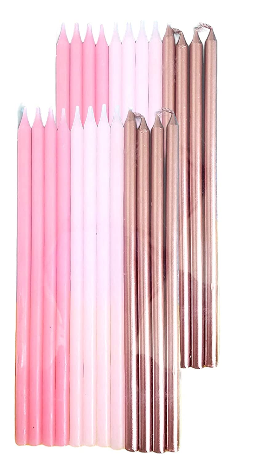 Happy Pink Birthday Glowing Candles Party Premium Candles Celebrations Candles Long Candles Shining Toppers Cake Decorative All Occasions شموع عيد ميلاد حفلات شموع الكيك شموع الاحتفال الكيك زين (Pink)