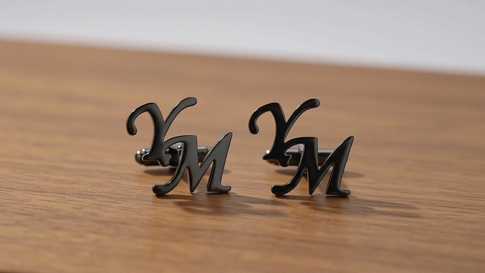 Mancornas personalizadas para hombre grabadas con iniciales miniatura 7