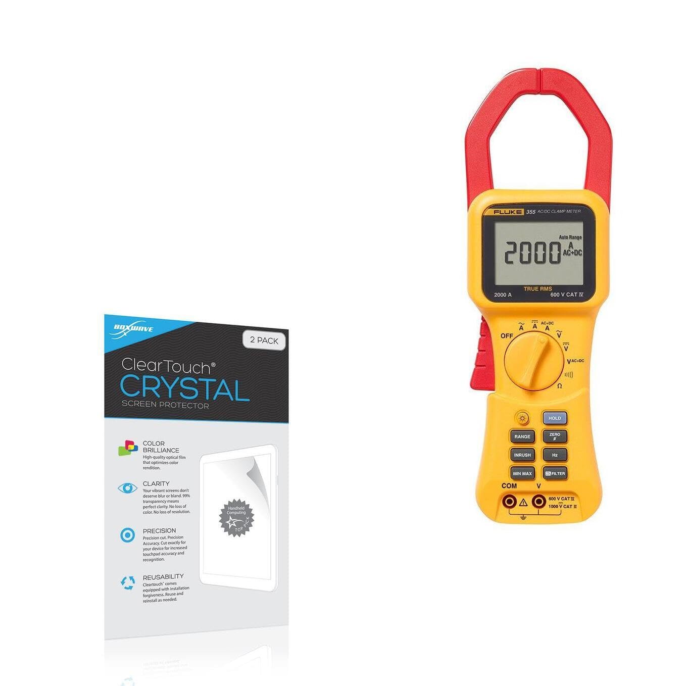 BoxWave Screen Protector Compatible with Fluke 355 - ClearTouch Crystal (2-Pack), HD Film Skin - Shields from Scratches