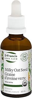 St. Francis Herb Farm Milky Oat Seed Herbal Tincture | Traditionally used in Herbal Medicine as a Nervine Tonic | Used as a Mild Sedative to Help Relieve Nervousness | Certified Organic | Vegan | Gluten Free | (50ml)