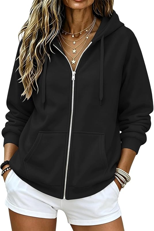buzo con capucha y cremallera mujer 2026 manga larga otoño invierno sudaderas extragrandes cremallera extragrandes chaquetas lindas con bolsillos