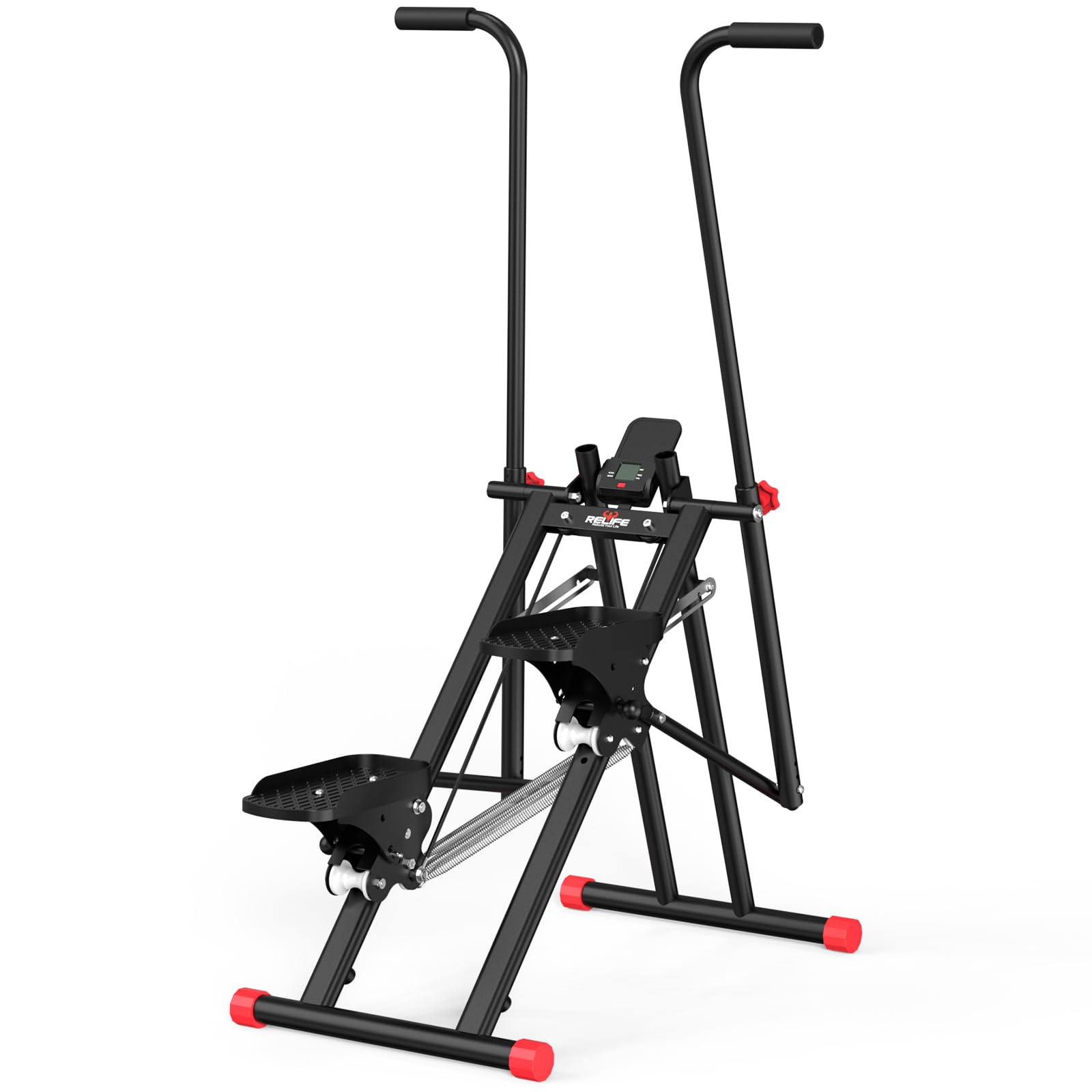 RELIFE REBUILD YOUR LIFE Stair Stepper Vertical Climber Treppensteiger Fitnessgerät Klappbar für Zuhause Widerstand Verstellbar Beine Trainieren Cardio Trainer