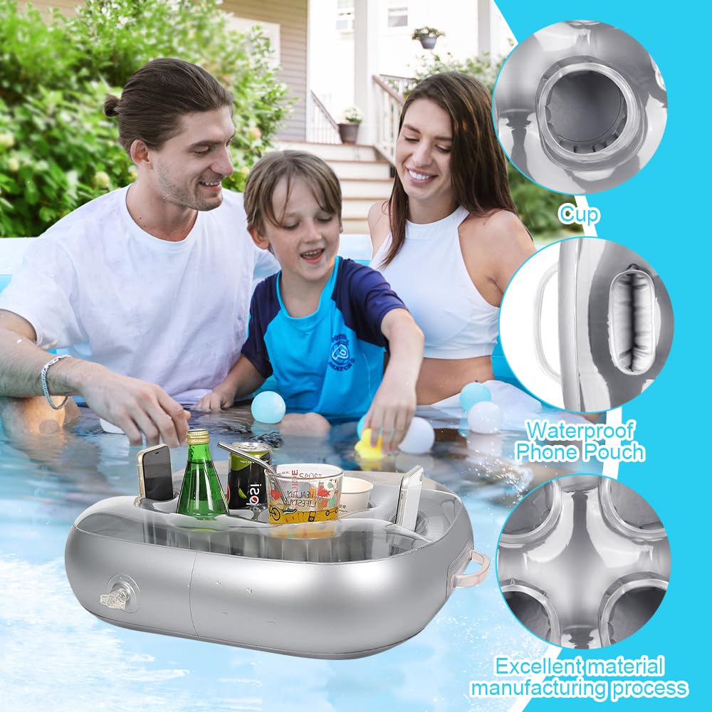Bogoro Porte-Gobelet Flottant-8 Trous -Grande Capacité-Plateau Flottant,Argent Gobelet Gonflable, pour la Piscine, Les Fêtes mer, Les Vacances, Plateau Flottant Piscine de la Baignade Bogoro Porte-Gobelet Flottant-8 Trous -Grande Capacité-Plateau Flottant,Argent Gobelet Gonflable, pour la Piscine, Les Fêtes mer, Les Vacances, Plateau Flottant Piscine de la Baignade