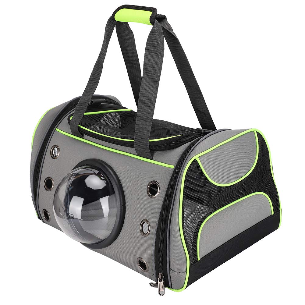 Dog Carrier Bag Portátil Plegable Bolsa de viaje transpirable Cápsula transparente Outdoor Cat Pet Mochila(Verde claro)