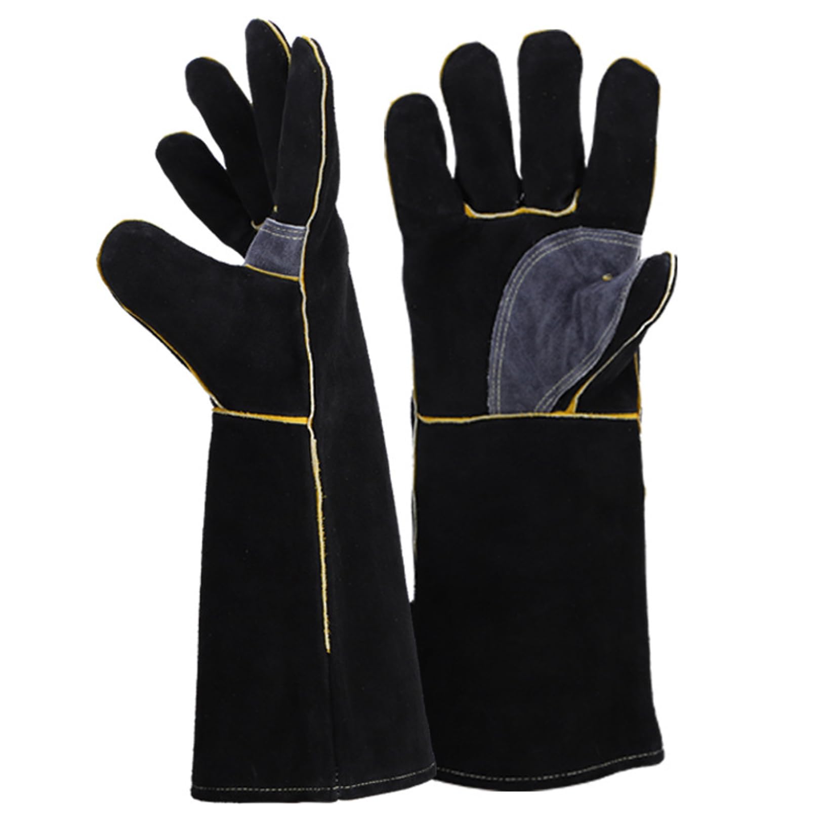 Cakeeyum Black Fireplace Gloves 350°C Resistant Fireproof Gloves For Barbecue, Welding, Forging, Gardening, 14In Fire, Fire Resistant, Fireplace Fireproof, Wood Stove