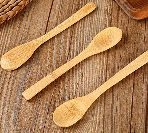 VNDEFUL 10-Piece Bamboo Spoon Set - Handmade Deep Mouth Japanese Style Multipurpose Spoons For Jam, Honey, Coffee, Serving