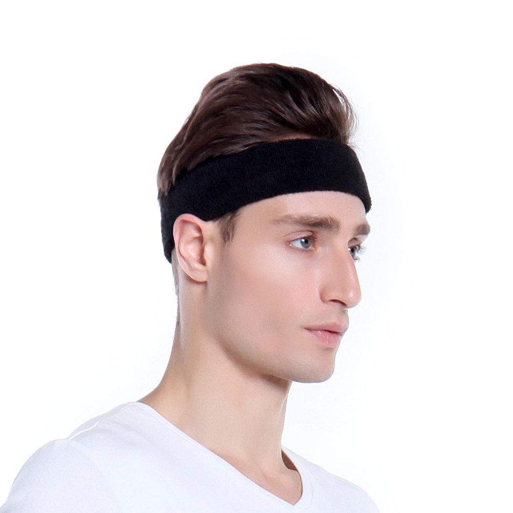 Style Along Black Cotton Sweat Fitness Sports Headband for Boys and Men (B07SX65TDC) Amazon Price History, Amazon Price Tracker