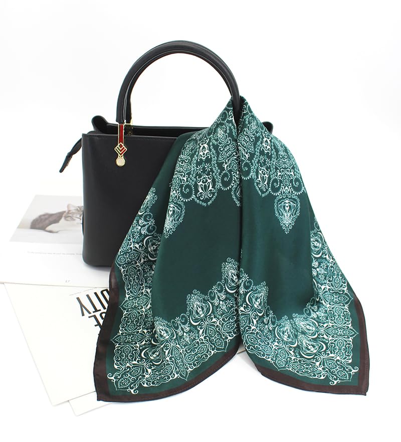 Image of ANDANTINO 100% Mulberry Silk Scarf -21 inch Square Neckerchief with Gift Packed