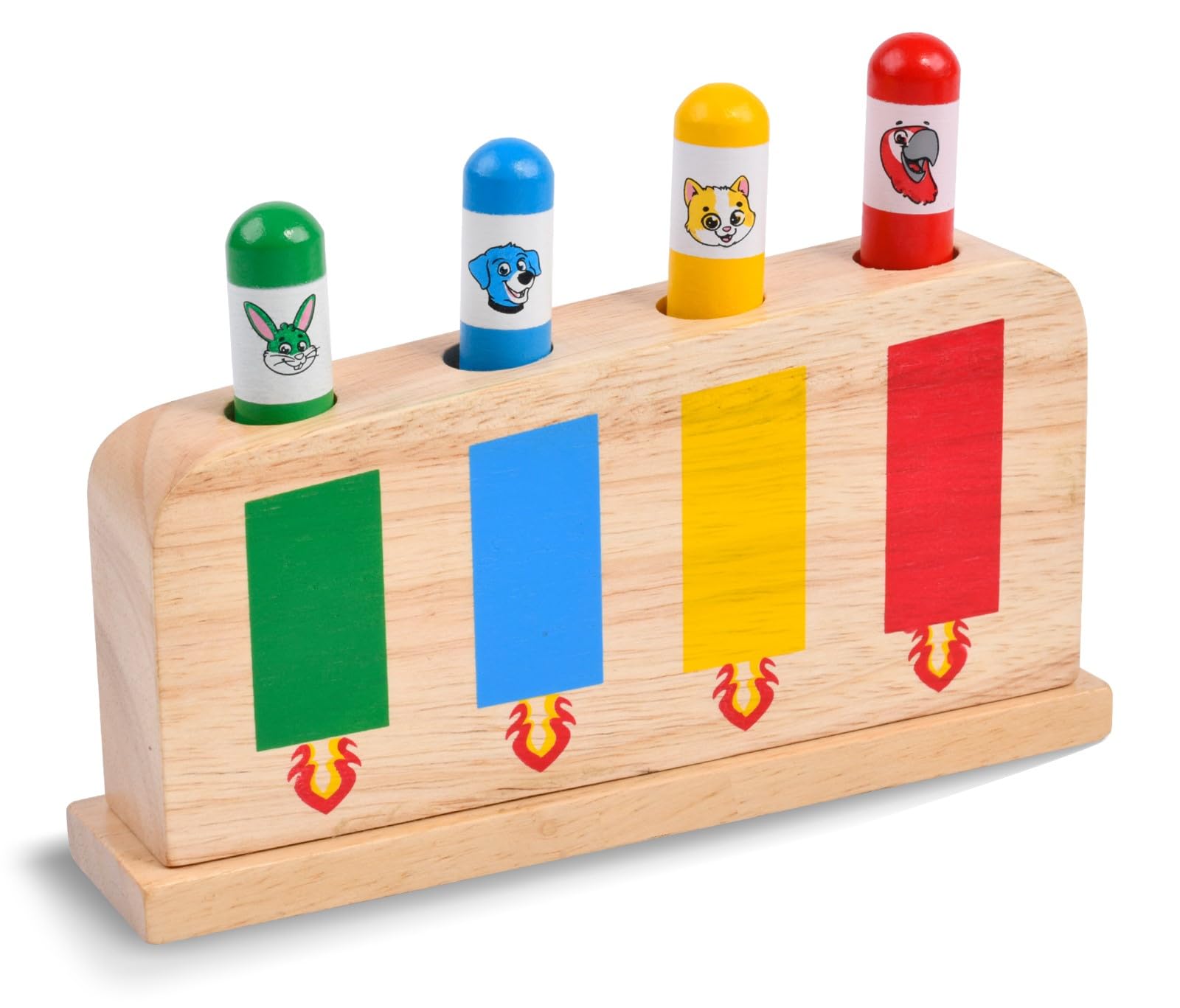 wooden toys 1 year old montessori toys for 1 year old 1 year old girl gifts Boys toddlers baby toys 1+ year old Colourful Wooden Sensory Toy for Boys and Girls Cause and Effect babies Pop Up Toy