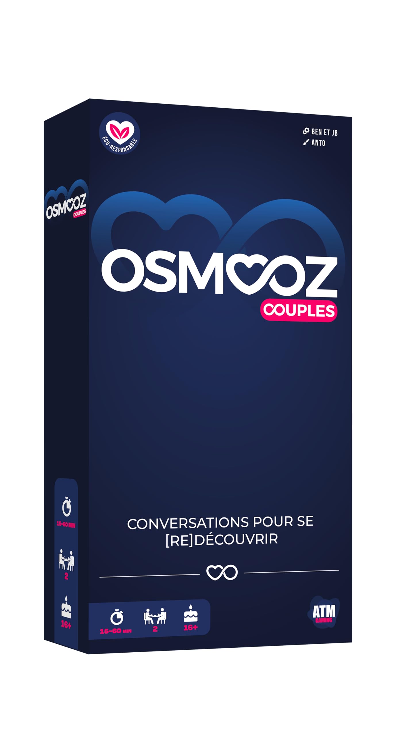 ATM Gaming Couple Game  OSMOOZ Couple  180 Cards Made in Europe  Board Game  Gift for Women and Men  Ideal Couple Gift Idea