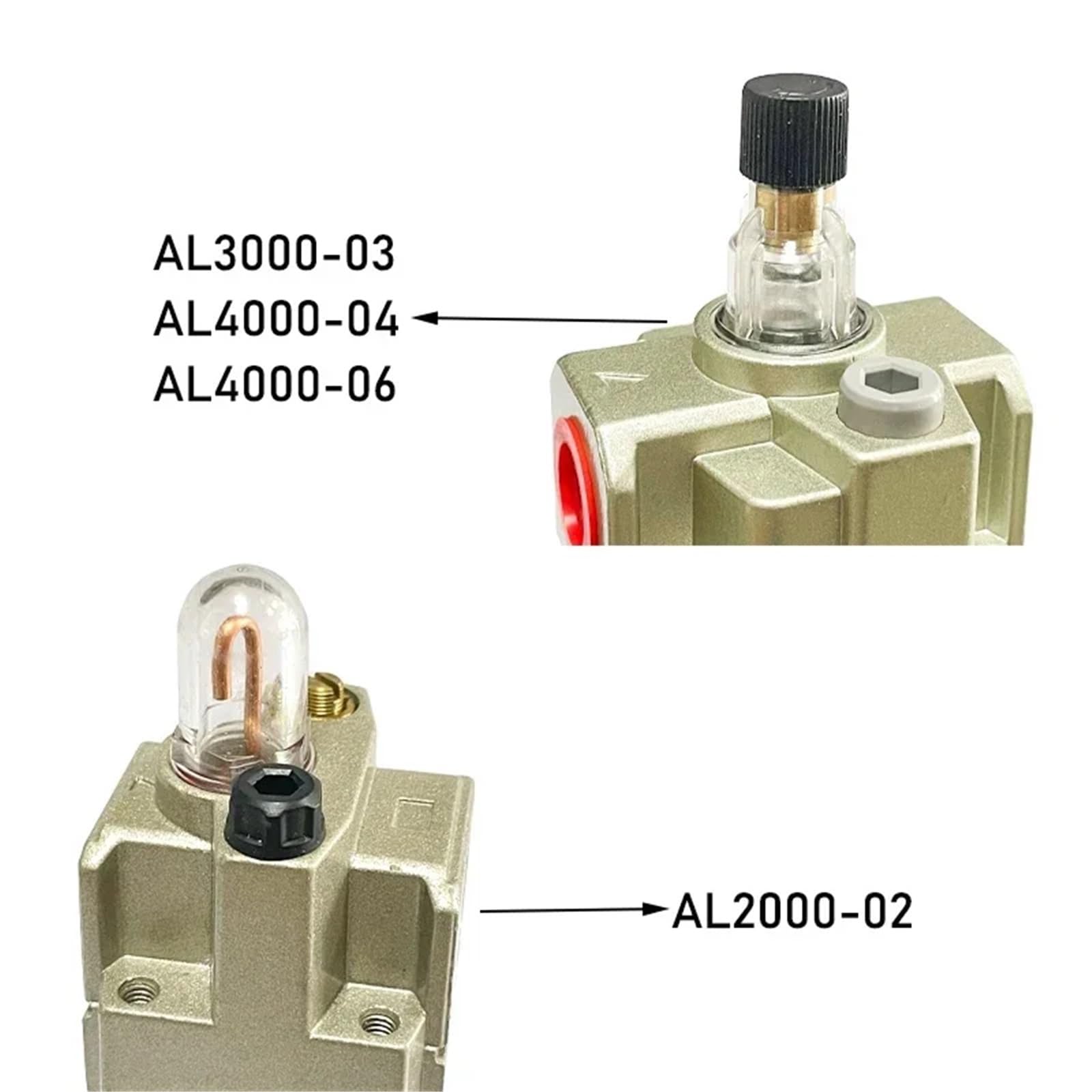 1 filtro de bomba de compresor lubricador, procesador de aire, filtro de aire comprimido 1/4 3/8 1/2 AL2000-02/3000-03/4000-04(AL3000-03)