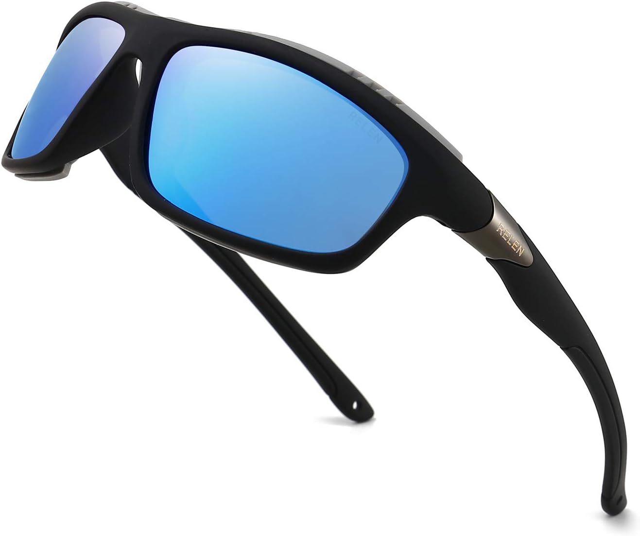 Sports Polarized Sunglasses for Cycling Driving Windproof Mirror UV400 Glasses Brown Black