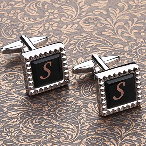 Mancuernillas clásicas para hombre con iniciales y caja regalo miniatura 5