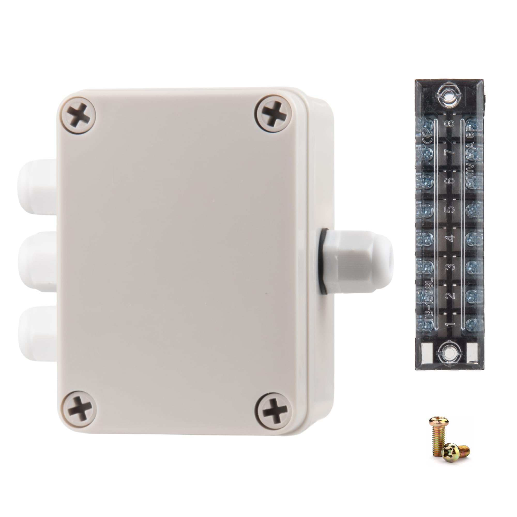 Eowpower 4.3 x 3.1 x 2.8 inches IP66 Universal Electric Junction Project Box with 8 Position 15A Terminals