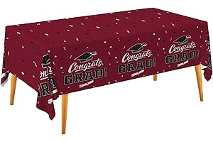 Gatherfun Burgundy Graduation Decorations 2021 (3 Pack) | Waterproof Plastic Disposable Table...