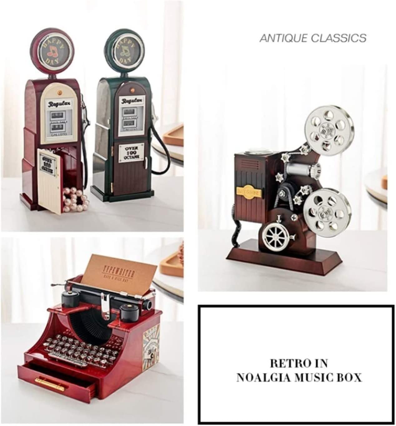 Carillon Scatola Musicale Carillon in Stile Vintage Carillon Creativo retrò con Meccanismo A Orologeria per Il Compleanno di Natale Carillon Regalo di(A)